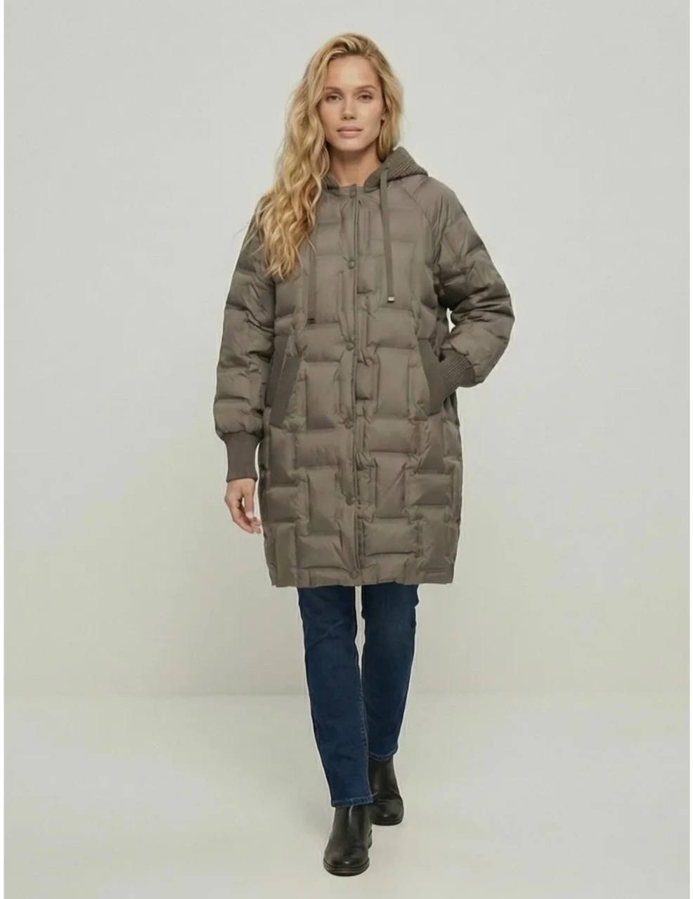 пуховик свободного кроя b.young черный,пуховик женский,пуховик стеганый удлиненный с капюшоном befree цвет черный,пальто пуховик,пуховик