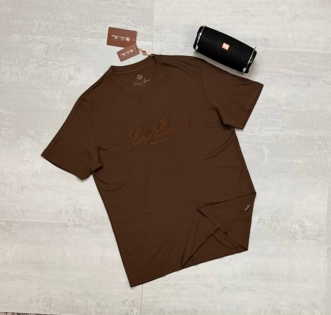 мужская футболка,коричневая футболка,loro piana футболка,футболка,футболки мужские брендовые