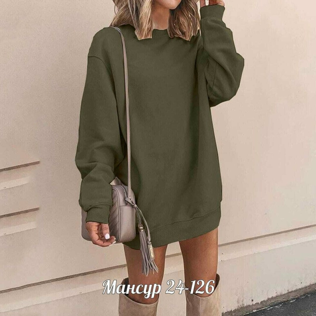 женская толстовка с длинными рукавами,женская однотонная толстовка с длинным рукавом,платье свитшот,оверсайз свитшот женский,повседневный свитшот