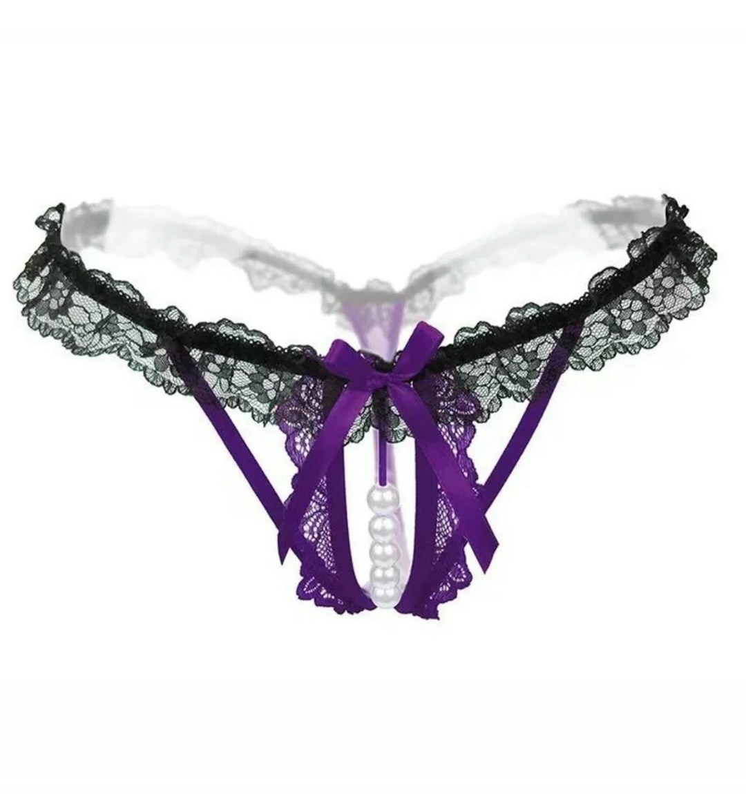 женские трусики с бусинками,женские трусики с жемчужинами,женские сексуальные трусики,стринги с доступом,розовые кружевные стринги