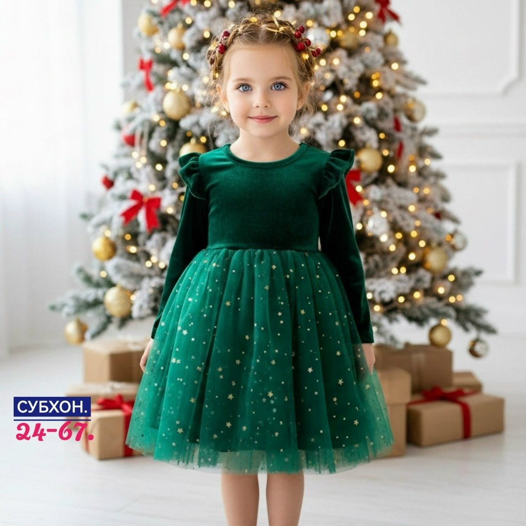 платье для девочки,новогоднее платье,новогоднее платье для девочки,платье зеленое для девочки,платье принцессы
