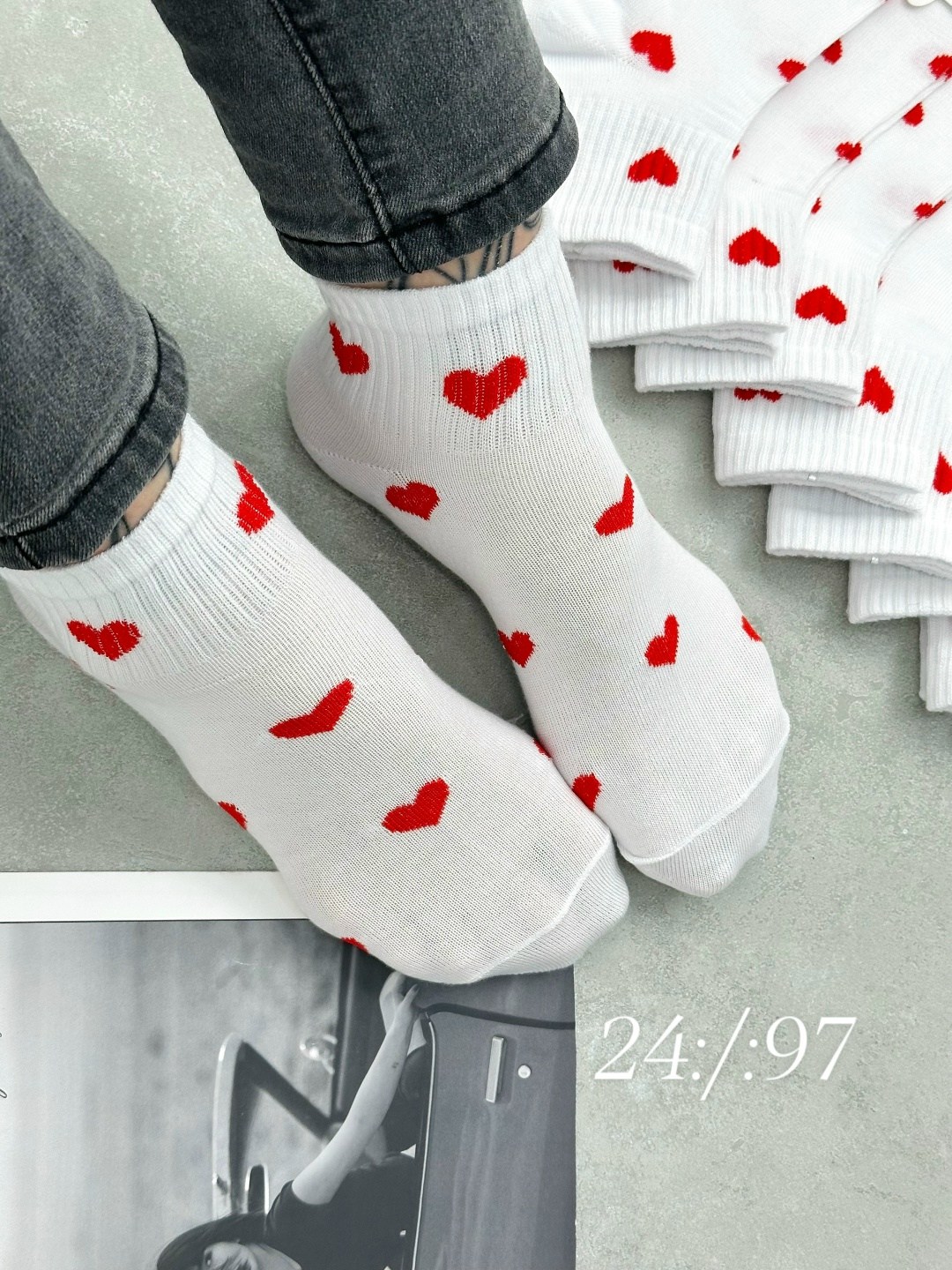 носки с сердечками,комплект носки женские,носки короткие с сердечками,женские носки,носки пара