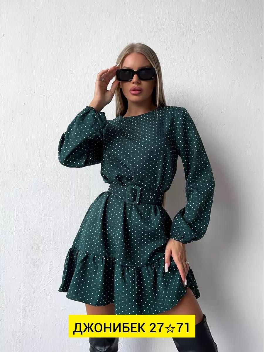 платье,платье женская,платье женское с длинным рукавом mil.story,платье в горошек,платье женское летнее в горох