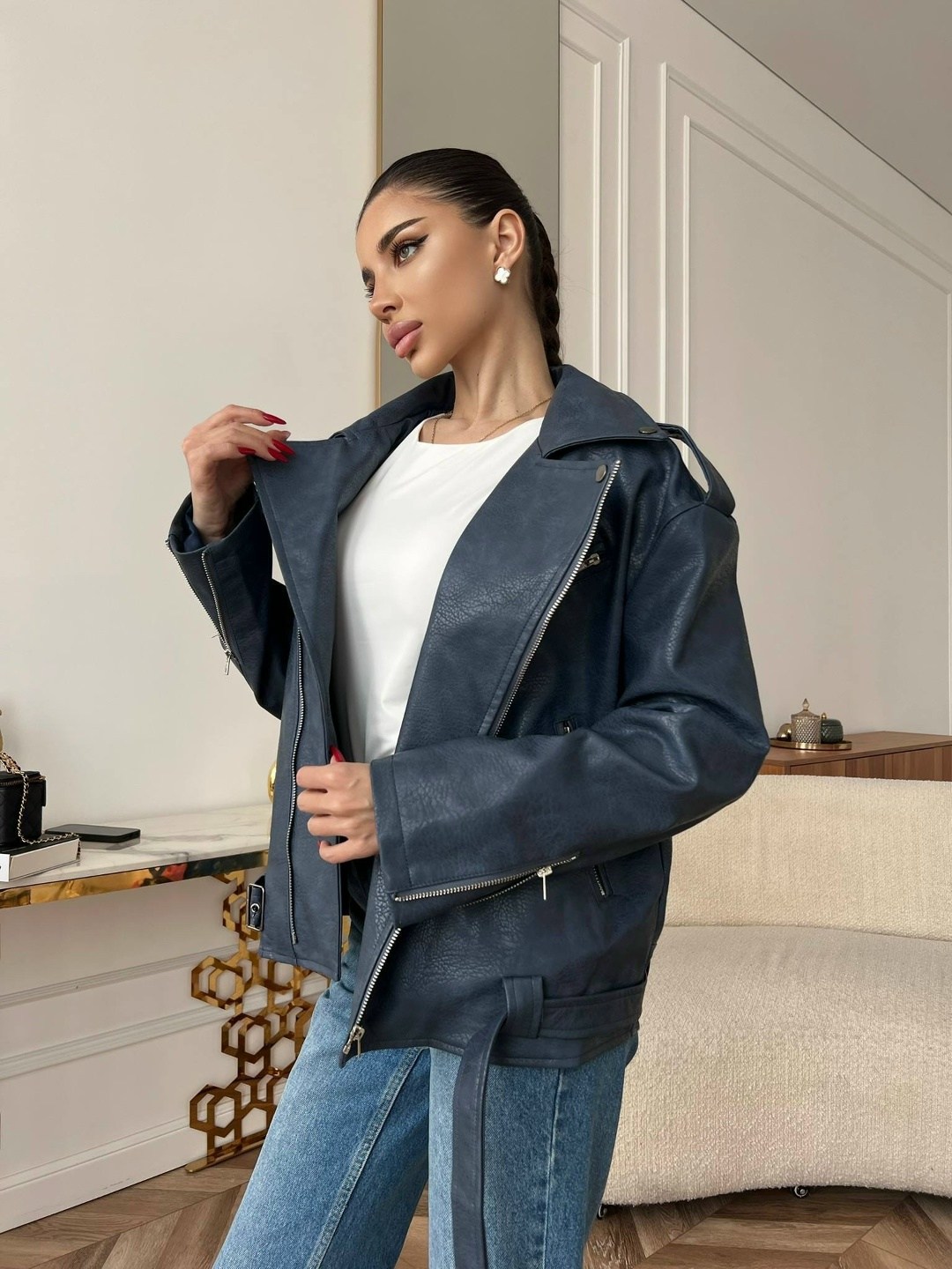 куртка косуха из экокожи оверсайз,куртка косуха женская кожаная черная dkg066,кожаная куртка косуха,куртка косуха из экокожи,куртка косуха экокожа