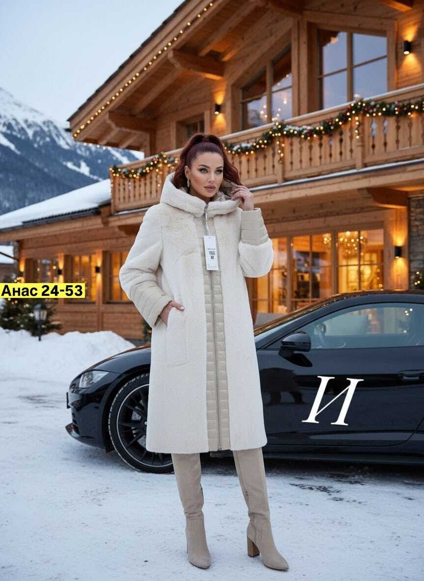 пальто комбинированное,женское пальто,дубленка зимняя длинная с капюшоном,зимнее пальто,пальто барашек