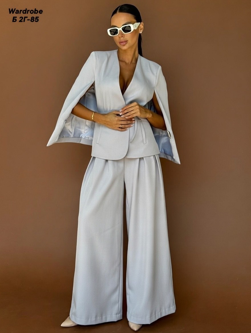 брючный костюм,женский брючный костюм,костюм классический,костюм с брюками палаццо,женский костюм