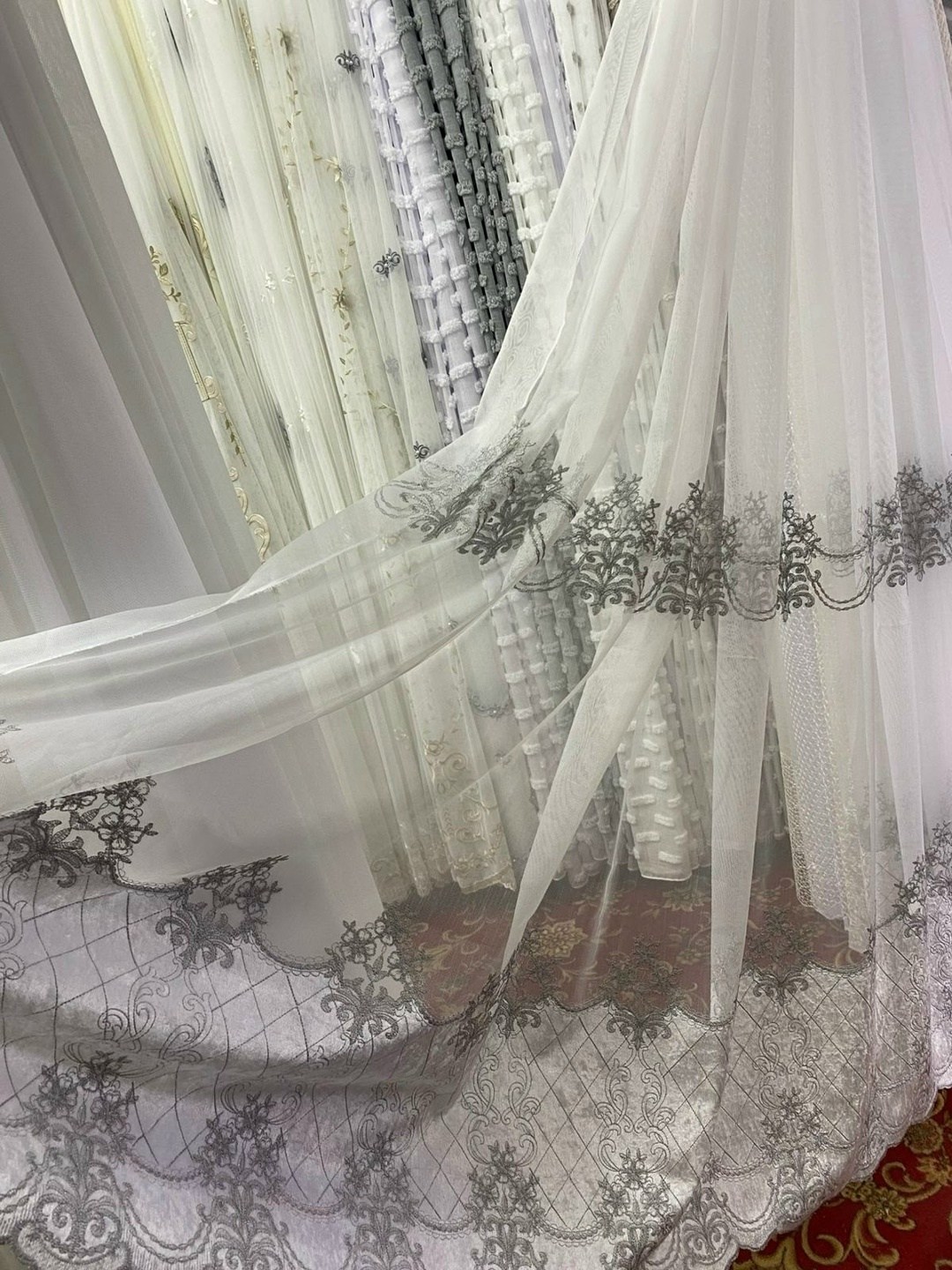 тюль прозрачная сетка "нежнятина",тюль с вышивкой,красивый тюль,тюль сетка,тюль сетка с вышивкой