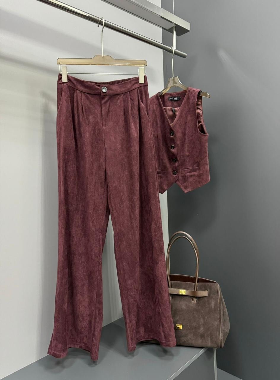 женский костюм с брюками вельветовый с жилеткой 399brn (коричневый),костюм с брюками вельветовый с жилеткой 399brn натали коричневый,костюм брючный вельветовый с жилеткой 399brn,костюм брючный вельвет