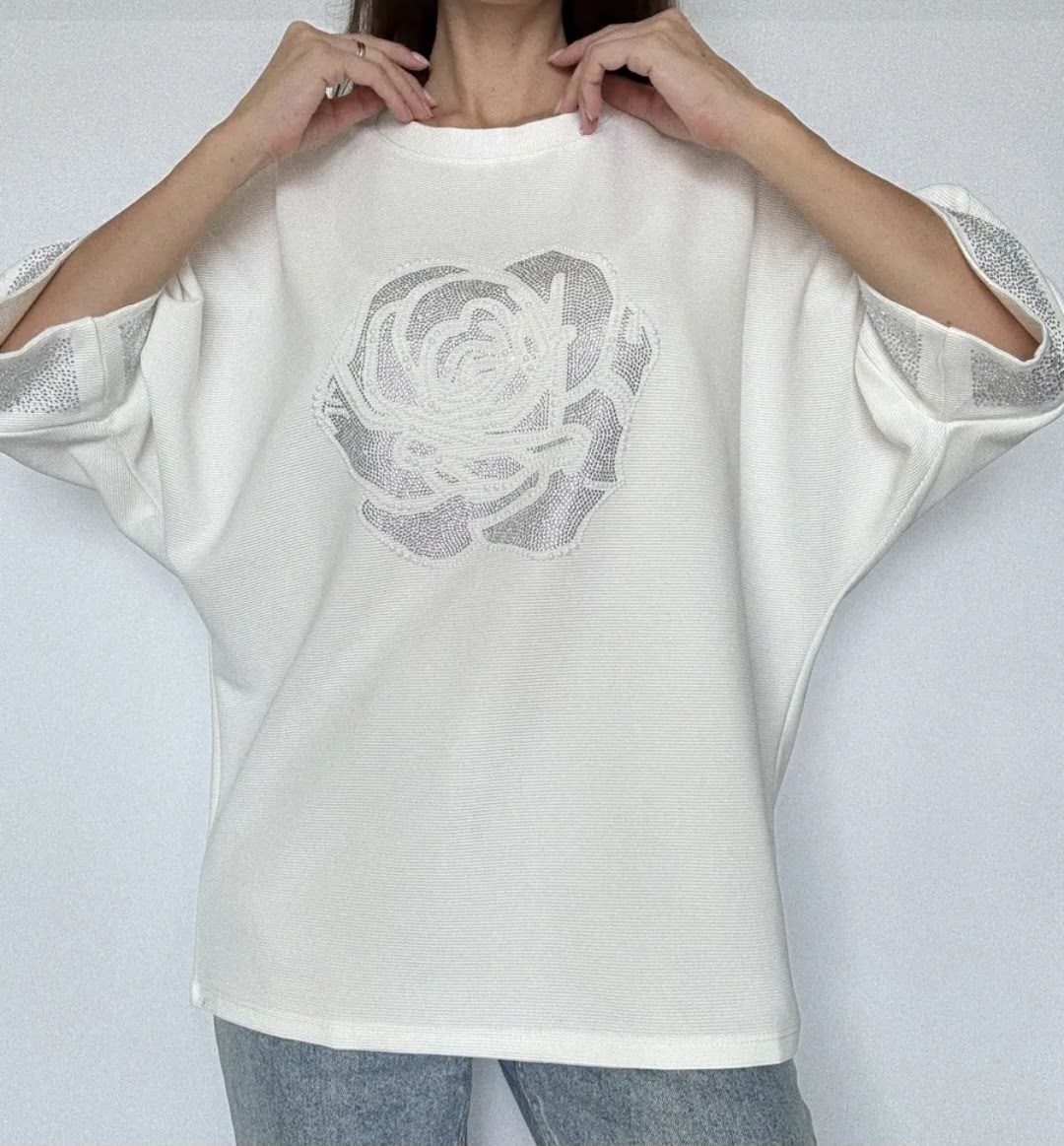 футболки женская,свитшот женская,женская кофта,белая футболка оверсайз,футболка оверсайз со стразам