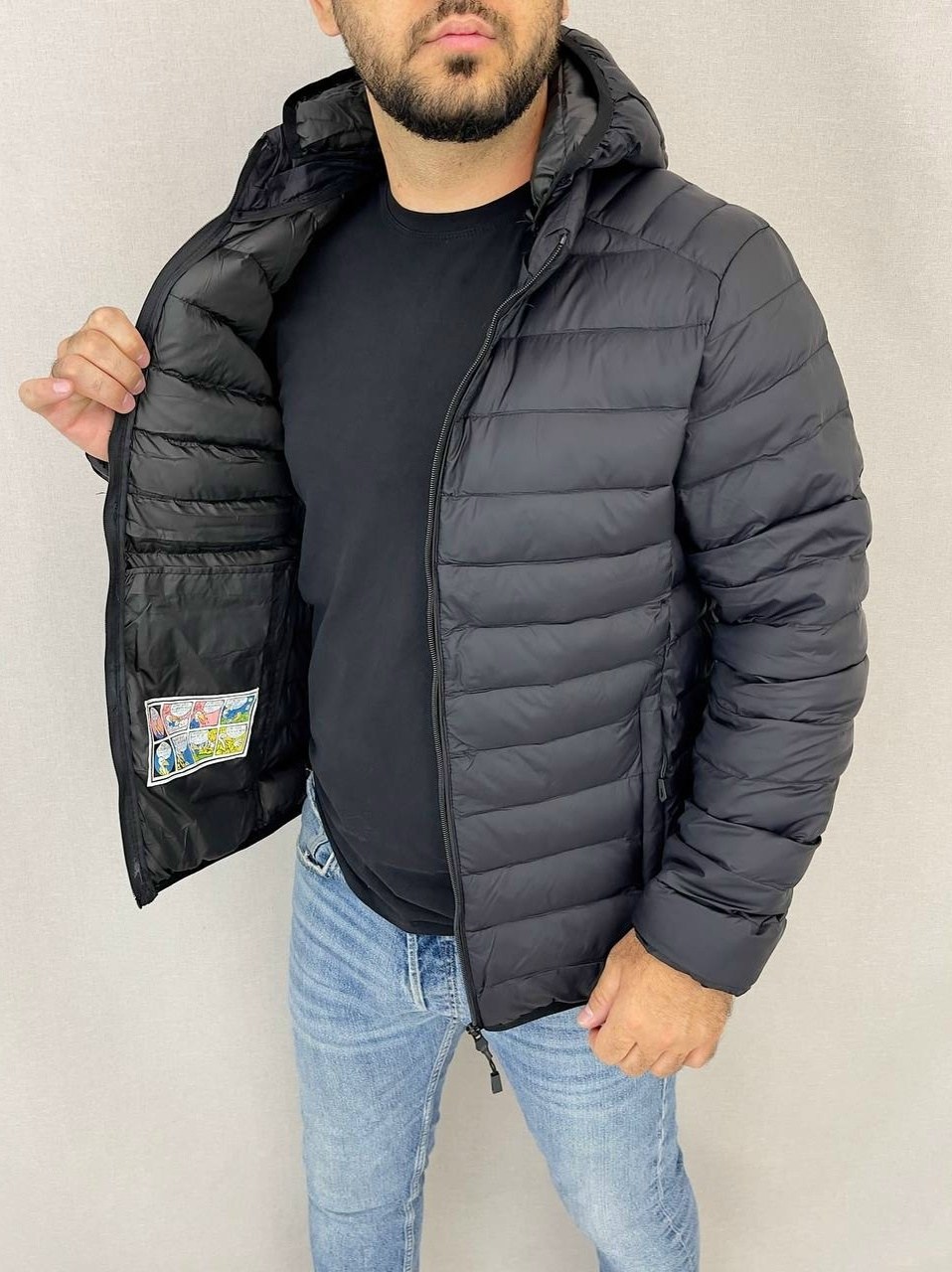 куртка мужскaя демисезонная,куртка осенняя мужская,куртка мужской,куртка мужская стеганная с капюшоном черного цвета,куртка демисезонная