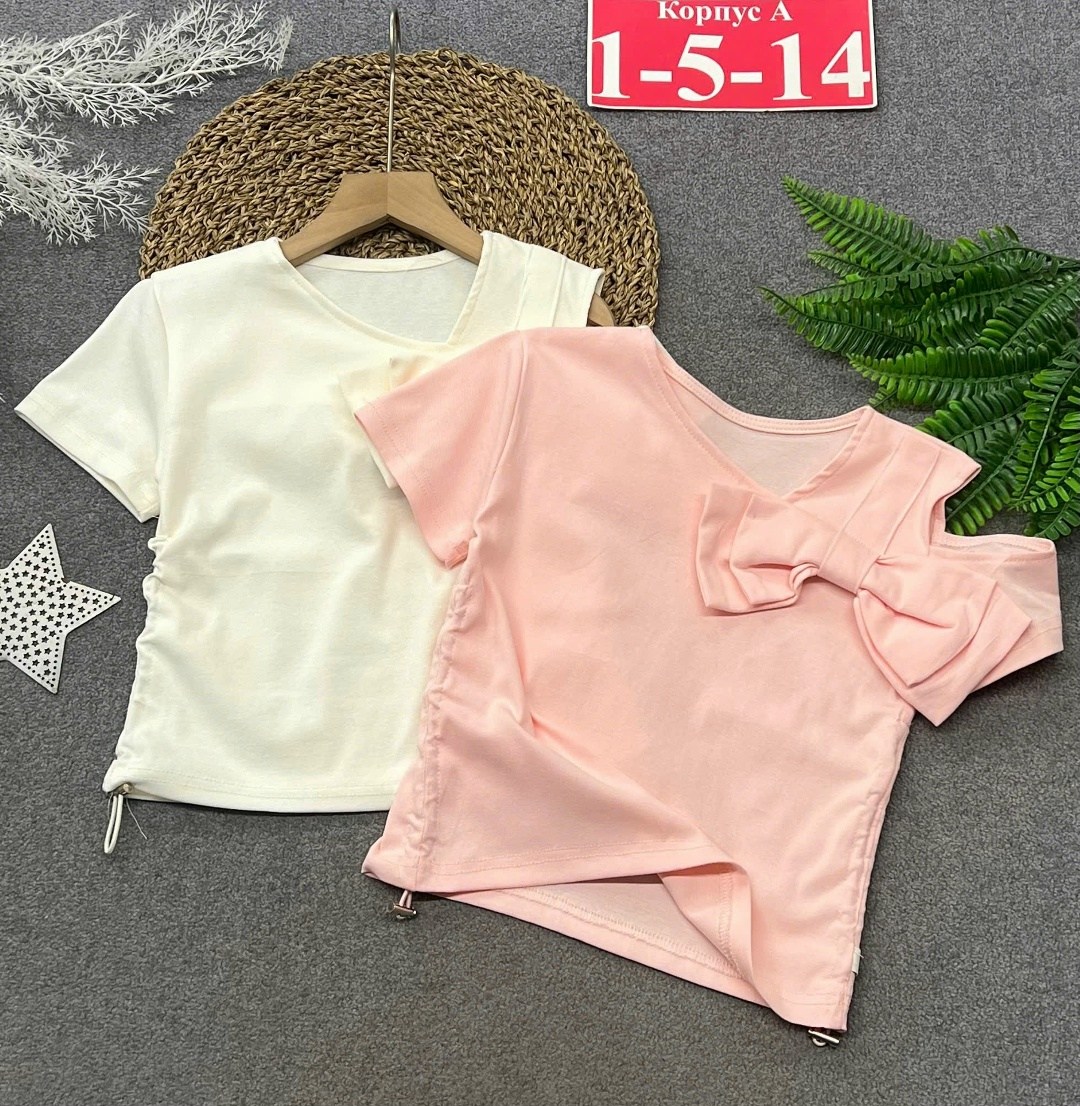 футболки для девочек,футболка детская kaftan бантик,розовая футболка детская,футболка с бантами,футболки детские