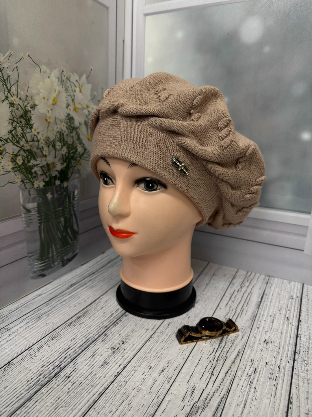 шапка женская вязаная,берет женский,берет,берет вязаный,берет вязаный демисезонный