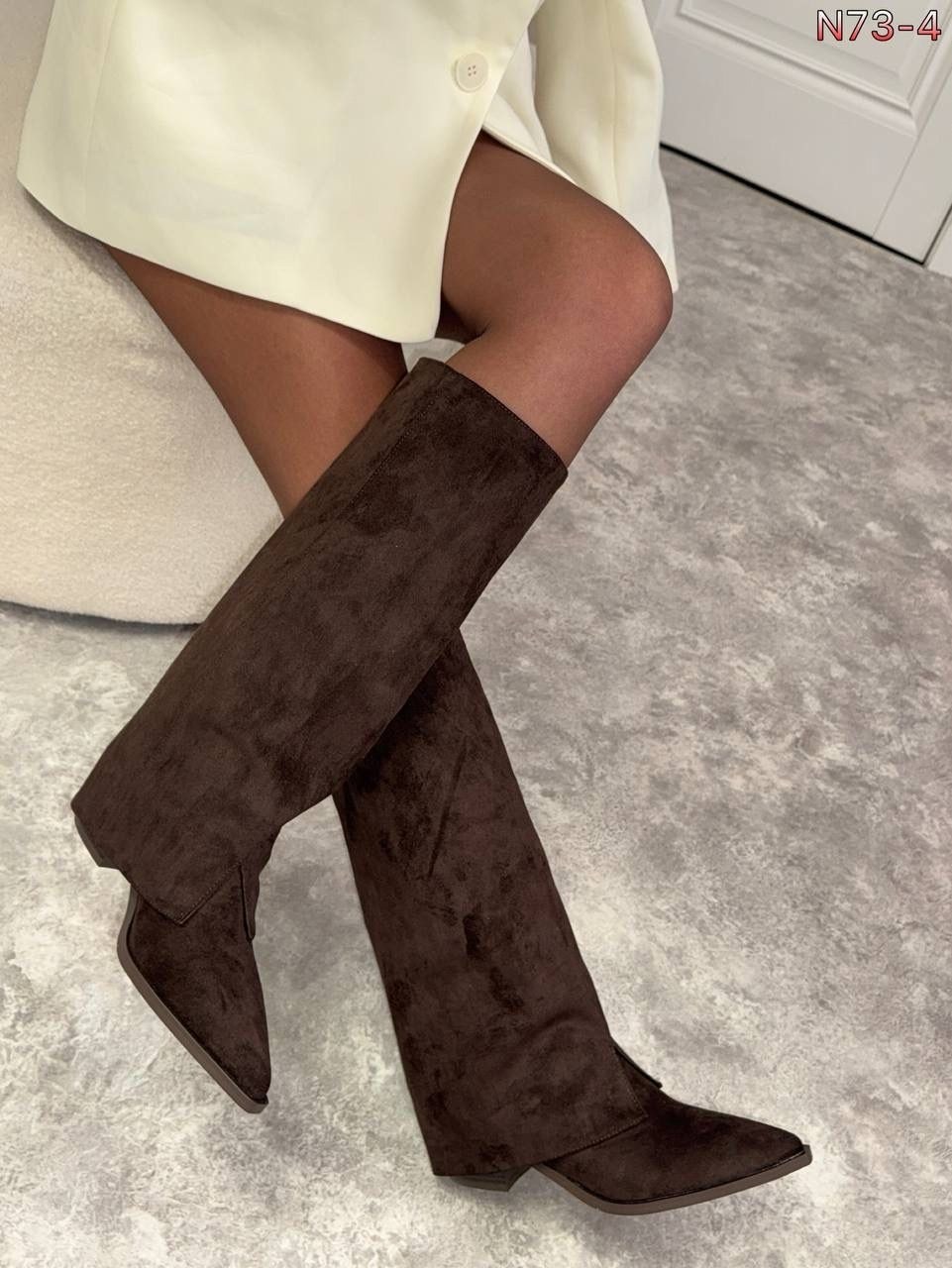замшевые сапоги,сапоги,женские сапоги,коричневые сапоги,дизайнерские женские сапоги до колена с острым носком