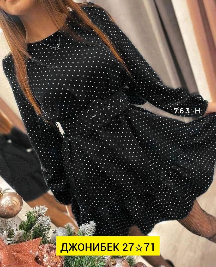 платье,платье женская,платье женское с длинным рукавом mil.story,платье в горошек,платье женское летнее в горох