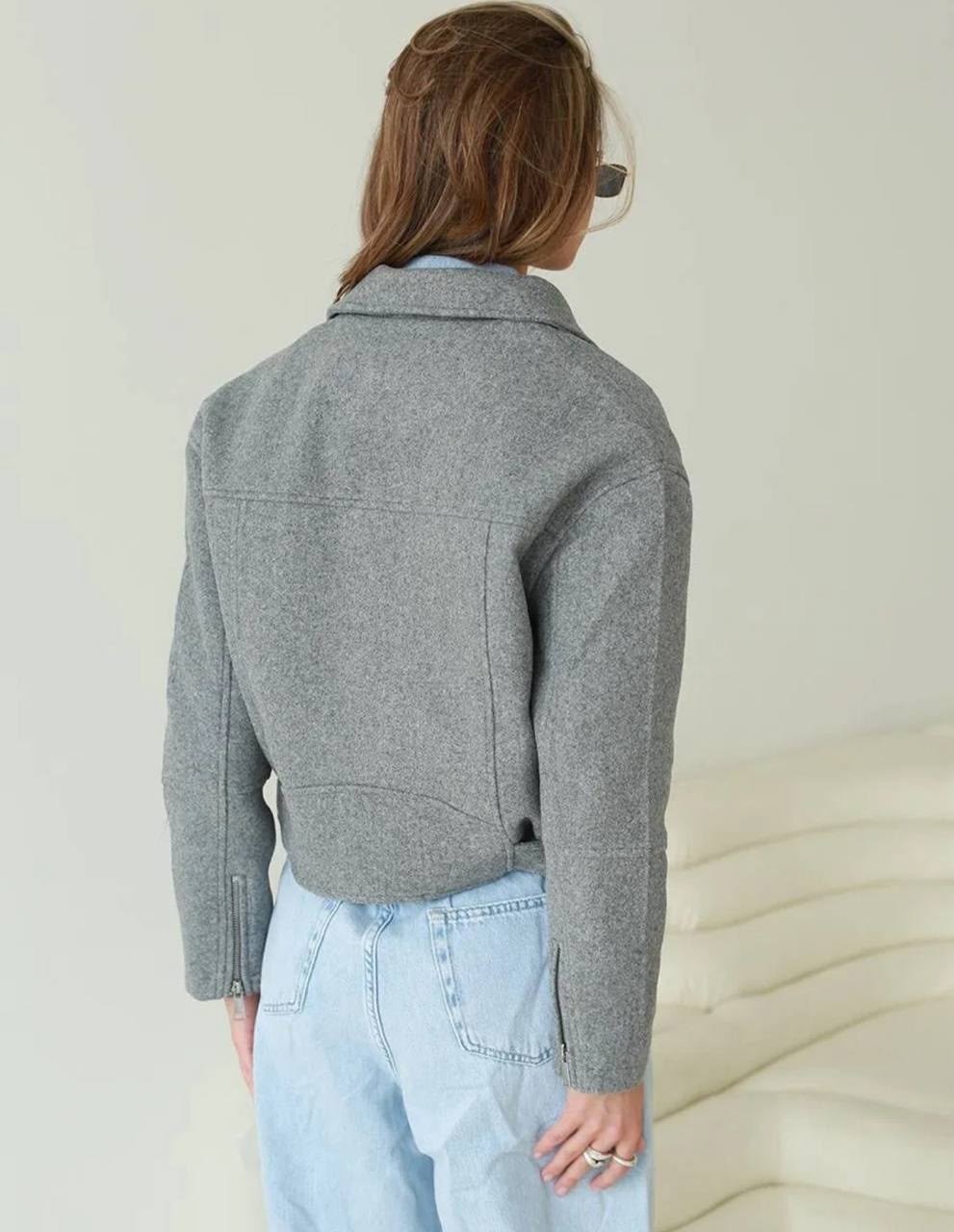 куртка из пальтовой ткани серая,куртка из пальтовой ткани,куртка женская,укороченная куртка,куртка