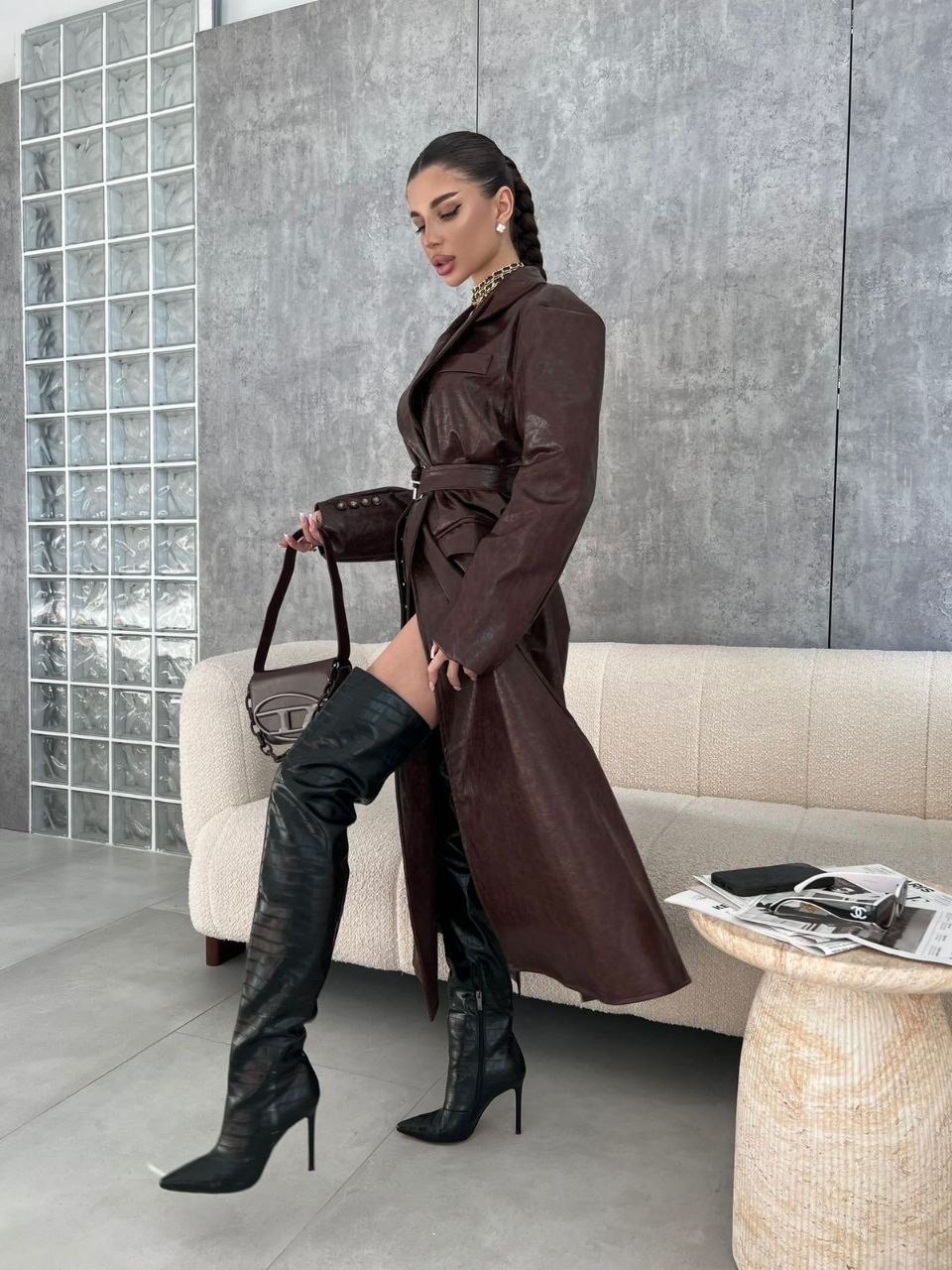 модное пальто,женский кожаный плащ,плащ зеленый,кожаный плащ,тренч плащ