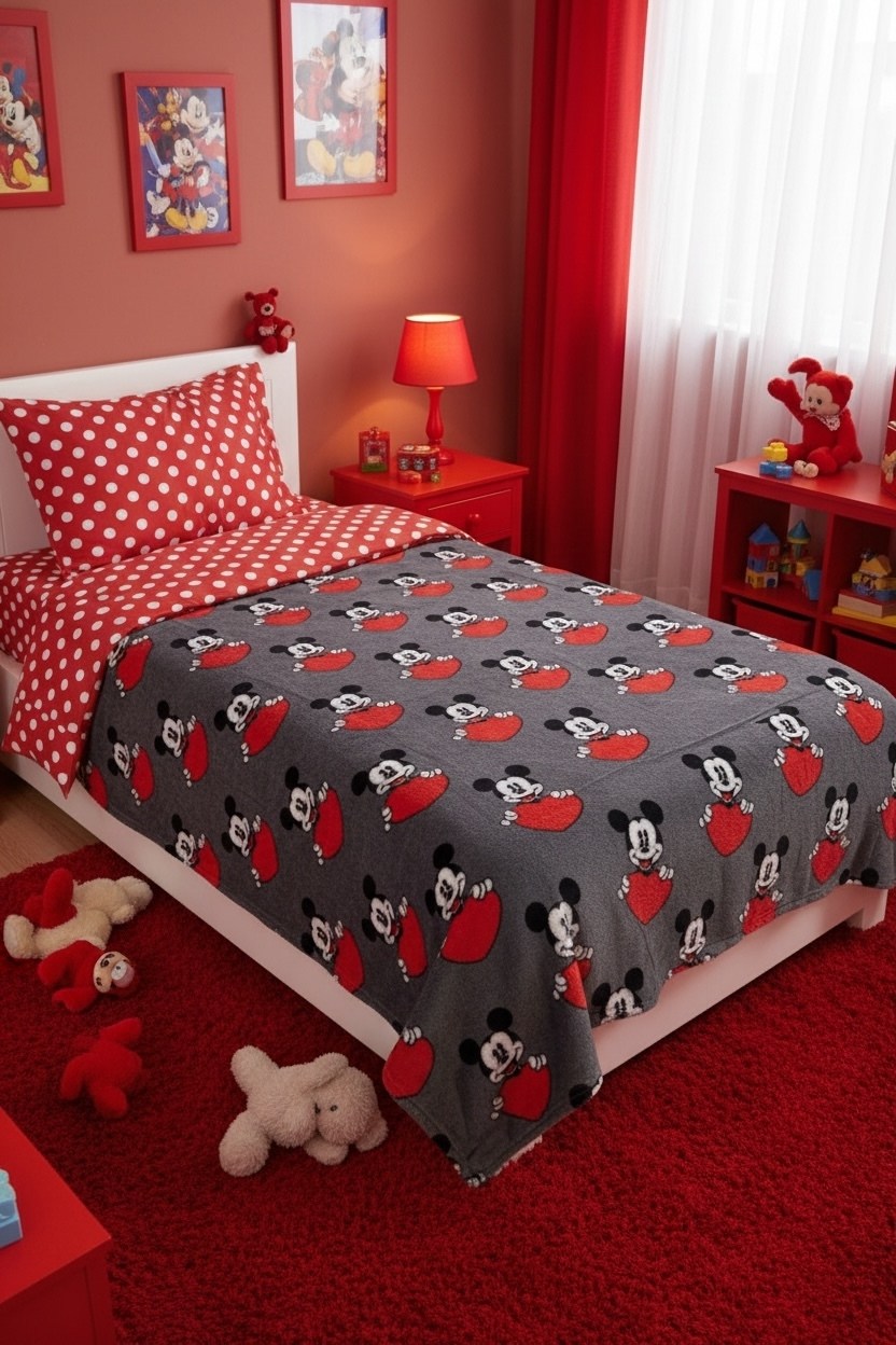 кровать микки маус,постельное белье микки маус,тас постельное белье с микки маусом,кровать минни маус,детское постельное белье