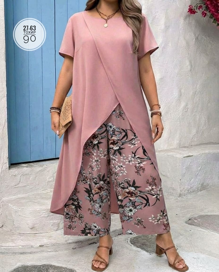 летняя одежда для женщин,брючный костюм,брючный костюм для полных,костюм для полных,костюм с брюками