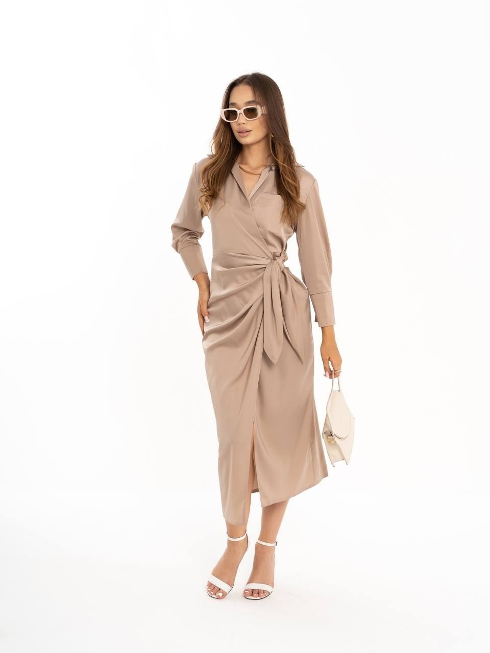 шелковое платье с запахом,платье - рубашка с запахом elay moda,платье шелковое на запах миди,женское шёлковое платье прямого силуэта с запахом на поясе,женское платье