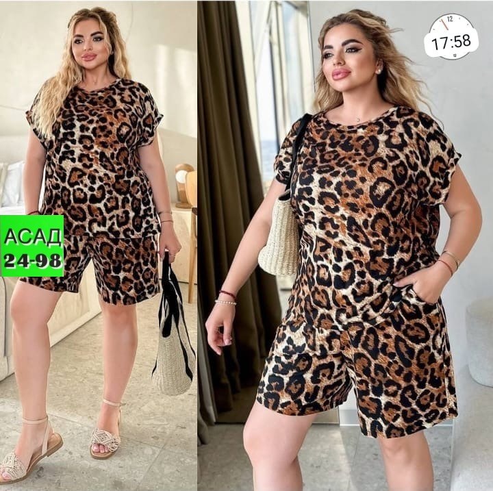 больших размеров,пижама женская,леопардовые костюмы,костюм,одежда больших размеров