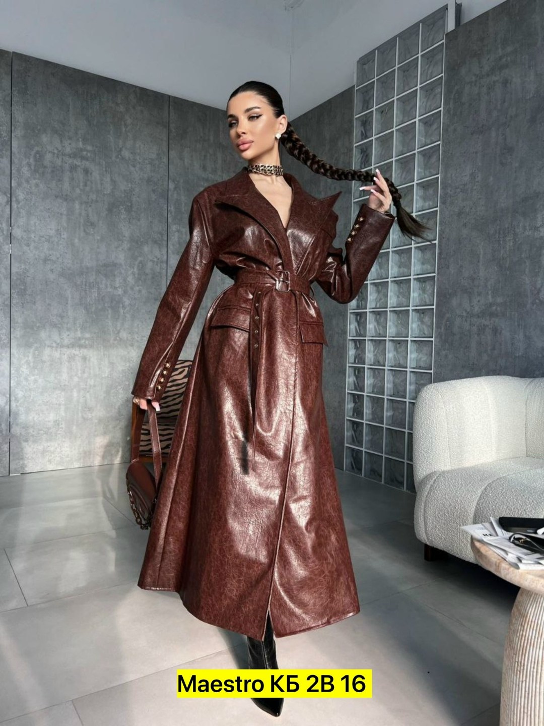 тренч кожаный,кожаный плащ,женский кожаный плащ,тренч из экокожи под рептилию коричневый,кожаное пальто