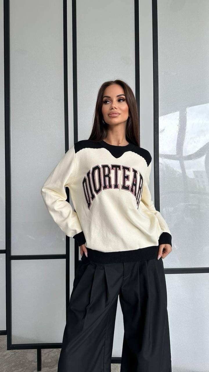 свитер оверсайз,свитшот женская,свитер оверсайз вязаный с принтом moscow tommy,свитер оверсайз вязаный с принтом,женская кофта