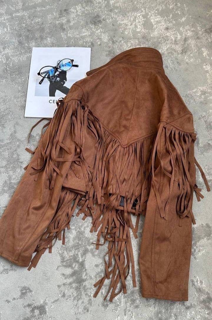 yves saint laurent женская замшевая косуха с бахромой,замшевая куртка с бахромой,косуха с бахромой,эффектная замшевая косуха с бахромой ysl,замшевая куртка