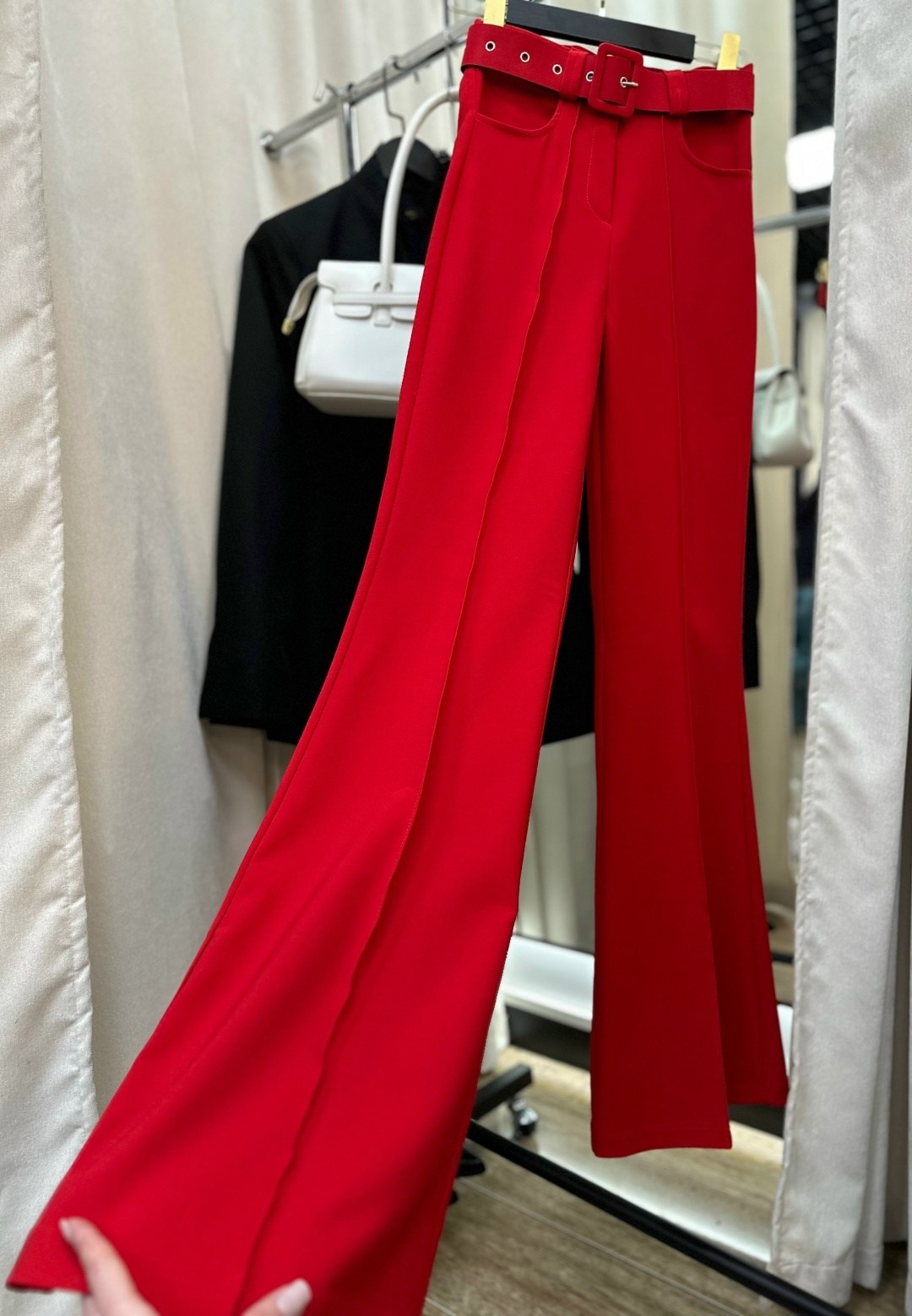 классические брюки,женские брюки,клеш брюки,клёш брюки женские,красный брюки клеш