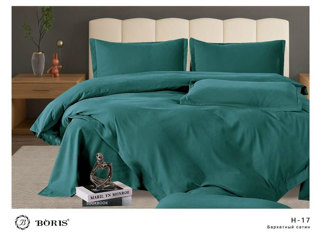 комплект постельного белья boris бархатный сатин,комплект постельного белья boris сатин люкс,комплект постельного белья boris бархатный сатин евро размер зеленый,комплект постельного белья boris,компл