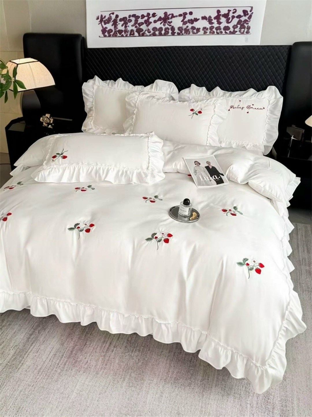 комплект постельного белья,комплект постельного белья с вышивкой,постельное белье,постельное белье принцесса,роскошный комплект постельного белья