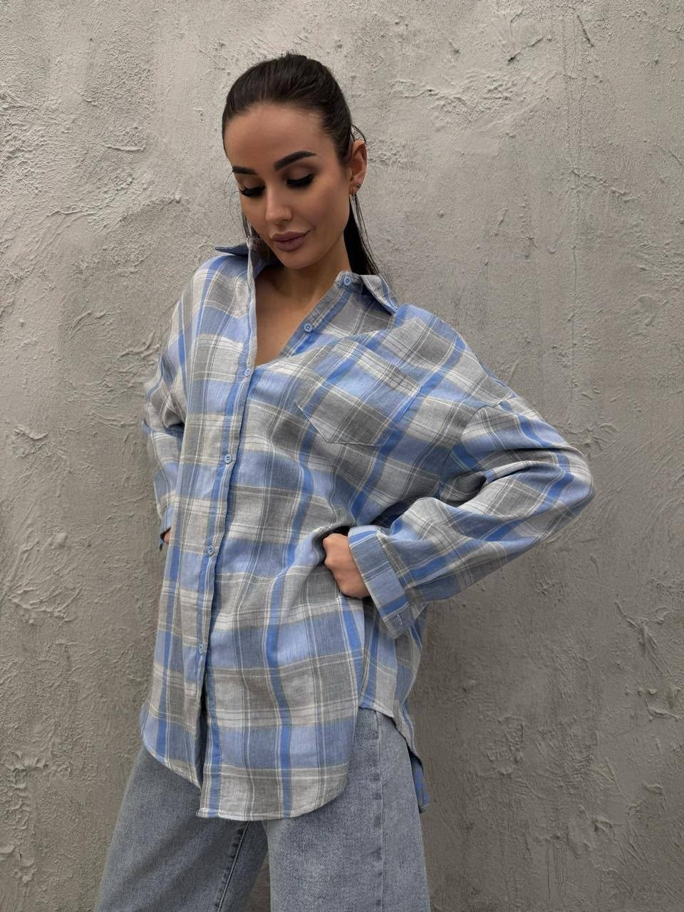 рубашка женская в клетку оверсайз,женская рубашка в клетку,рубашка в клетку оверсайз,рубашка женская в клетку de'bora rose оверсайз,рубашка devachki в клетку оверсайз
