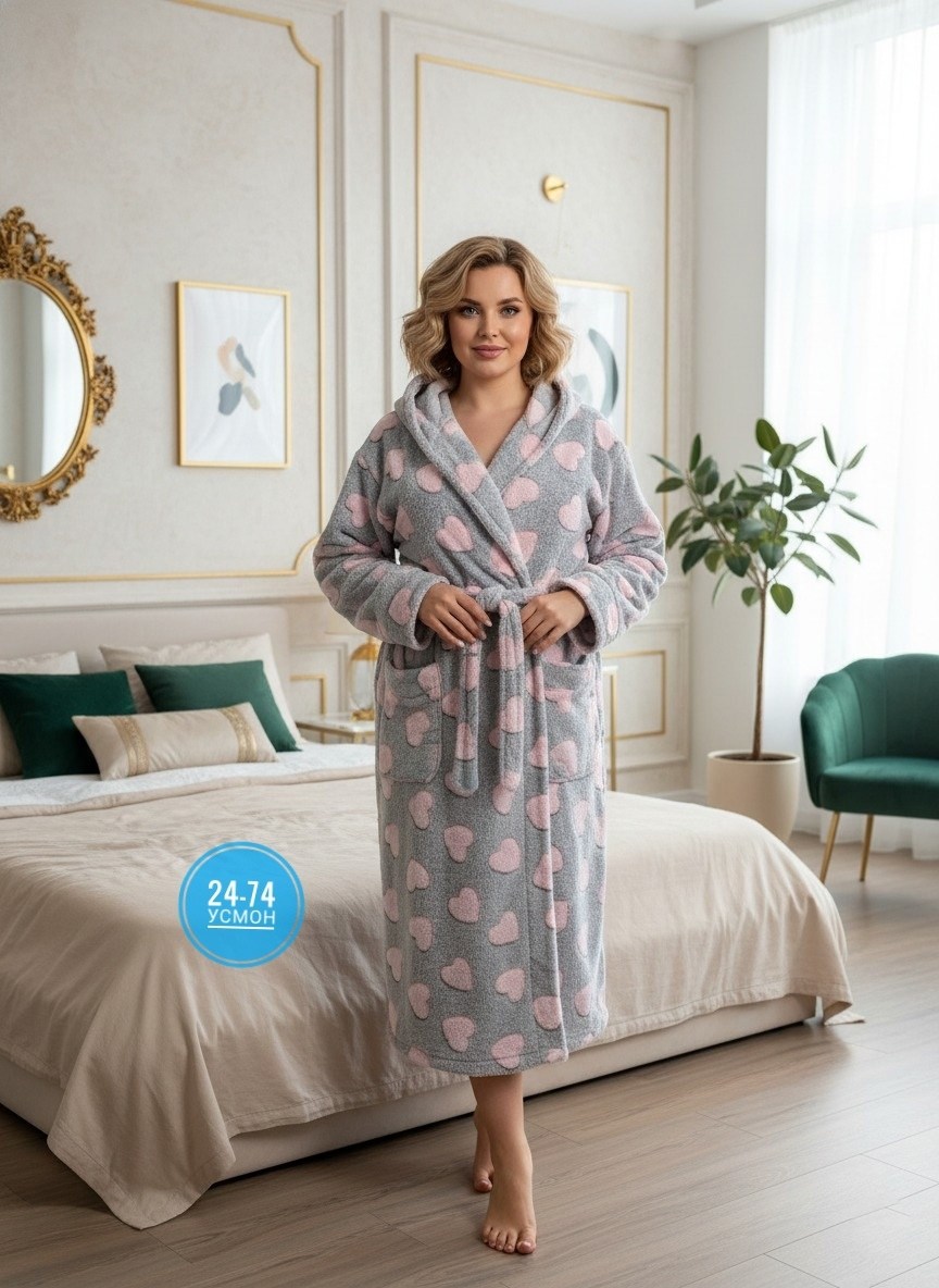 халат домашний женские,халат женский для дома,халат домашний теплый с капюшоном дама роз текс 256166107,женский халат,халат женский фланель с запахом