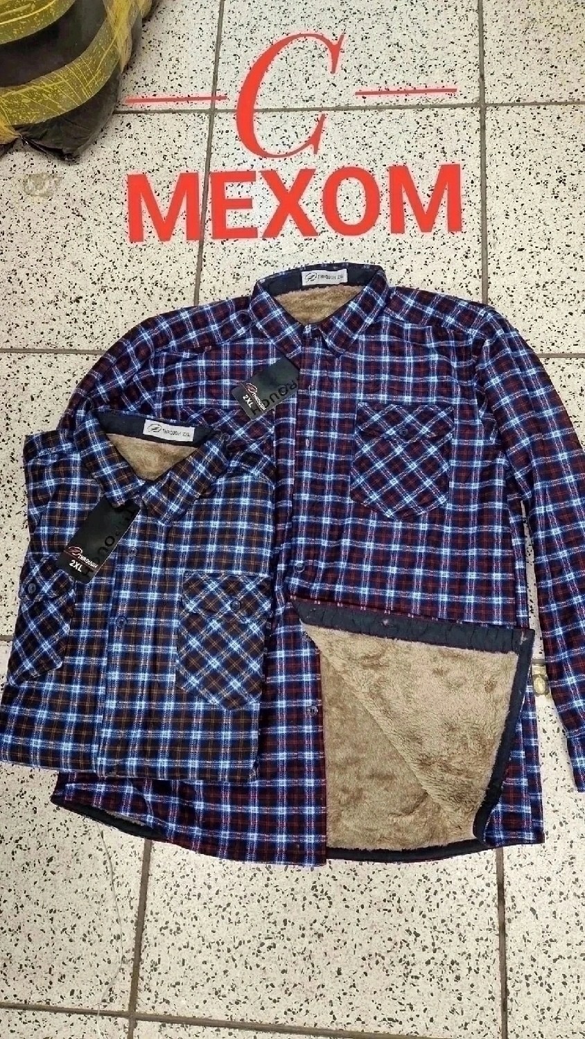 рубашка в клетку теплая h&h fashion,рубашка теплая на флисе,рубашка мужская на флисе,рубашка теплая,мужская рубашка