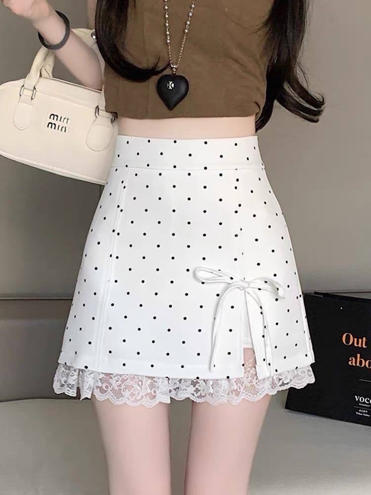 юбка в горошек,юбка в корейском стиле,юбка мини,юбка,юбка женская
