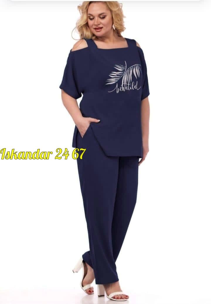 брючный костюм синий,летний брючный костюм,женские костюмы больших размеров,костюм двойка женский летний брючный,костюм брючной