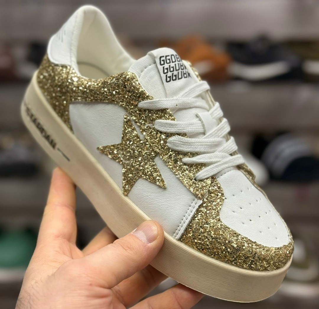 ,golden goose кеды hi star с блестками белый,golden goose кеды с блестками,golden goose кроссовки,кеды golden goose