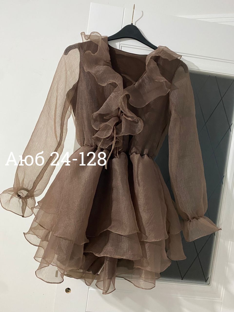 блузка с оборками,платье женское коричневое,платье с рюшами,женская блузка,коричневое платье