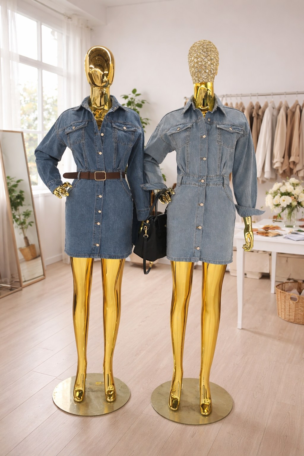 джинсовое платье,джинсовое платье женское,джинсовое платье-рубашка в стиле карго,платье джинс,стильное джинсовое платье