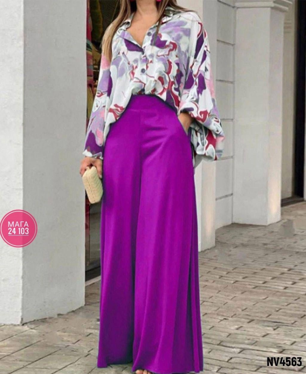шифоновые брюки палаццо,широкие брюки,брюки с широкими штанинами,женский комплект рубашки с длинными рукавами с принтом,брюки с широкими штанинами элегантные