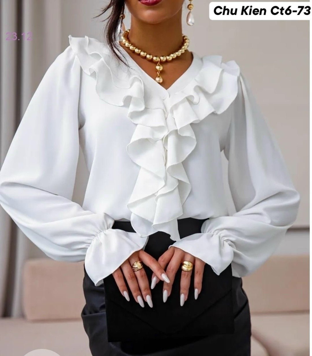 блузка нарядная с воланами kales,женская блузка,блузка нарядная с воланами,блузка с воланами легкая,блузка