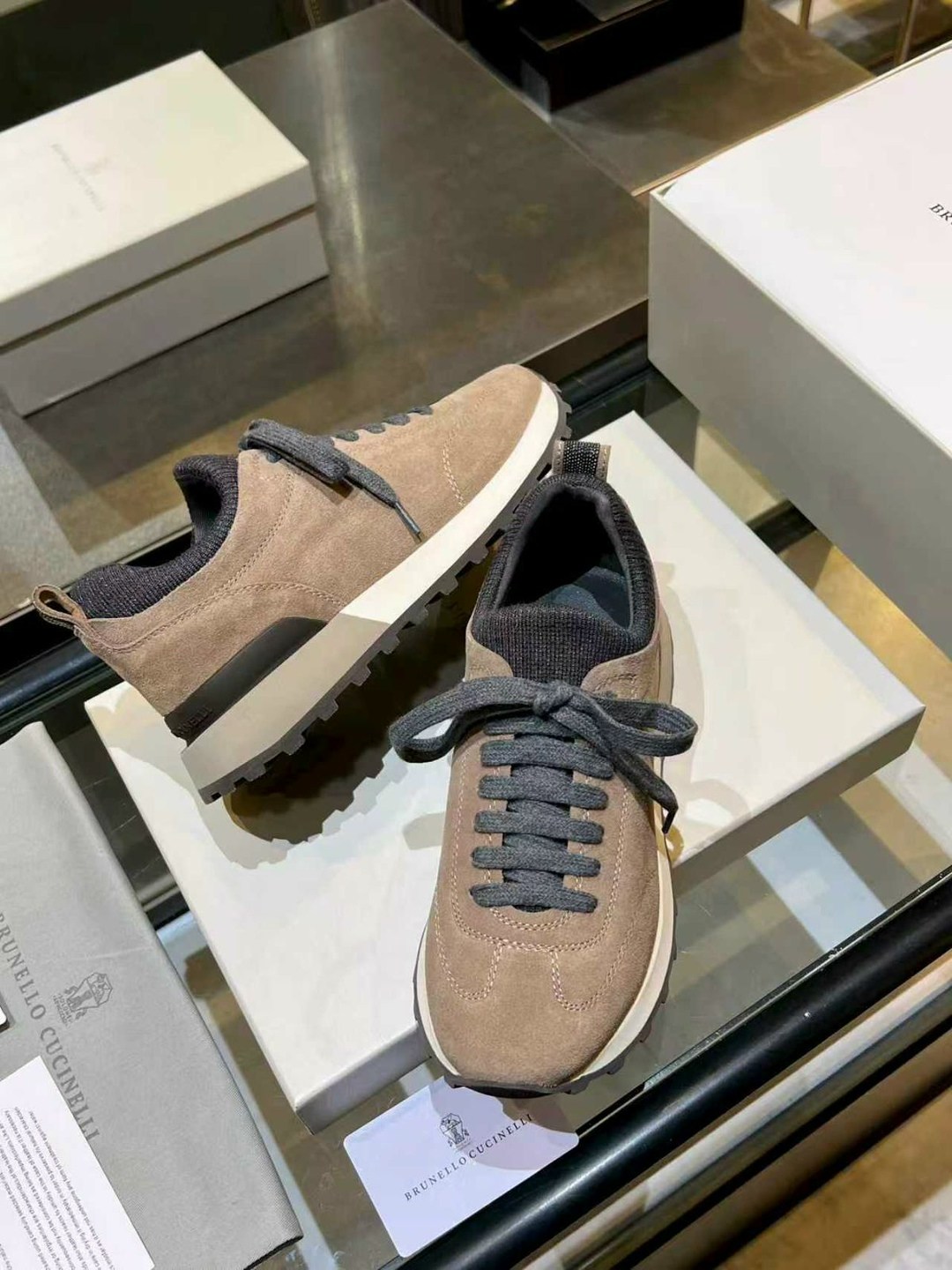 кроссовки brunello cucinelli замшевые,,женские замшевые кроссовки brunello cucinelli monili premium - brown,кроссовки замшевые,brunello cucinelli кроссовки
