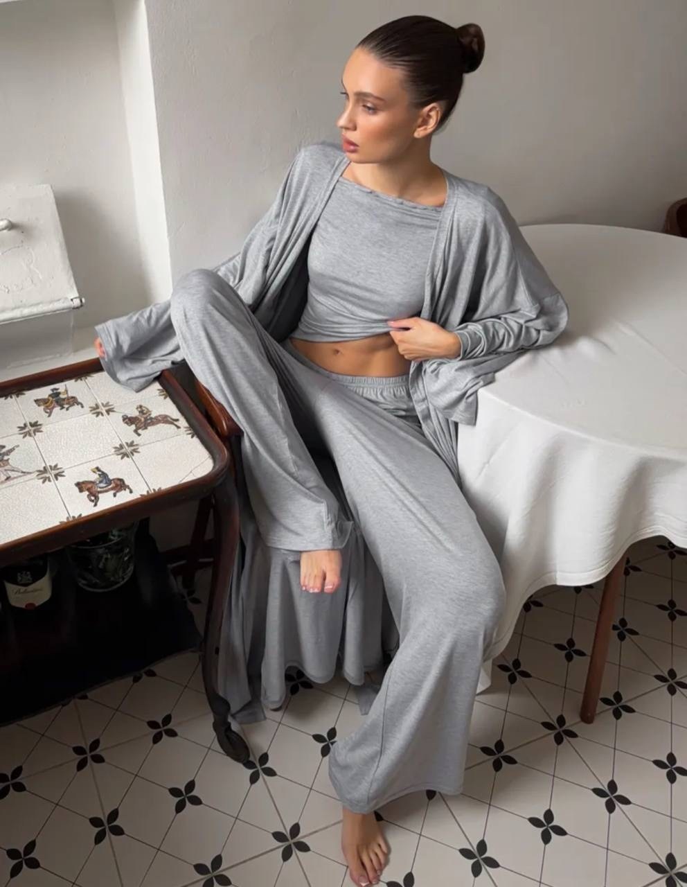 костюм тройка (кардиган + топ + брюки),костюм тройка (кардиган + топ + брюки) цвет черный,костюм тройка (топ, штаны, кардиган ),костюм с брюками,костюм тройка женский