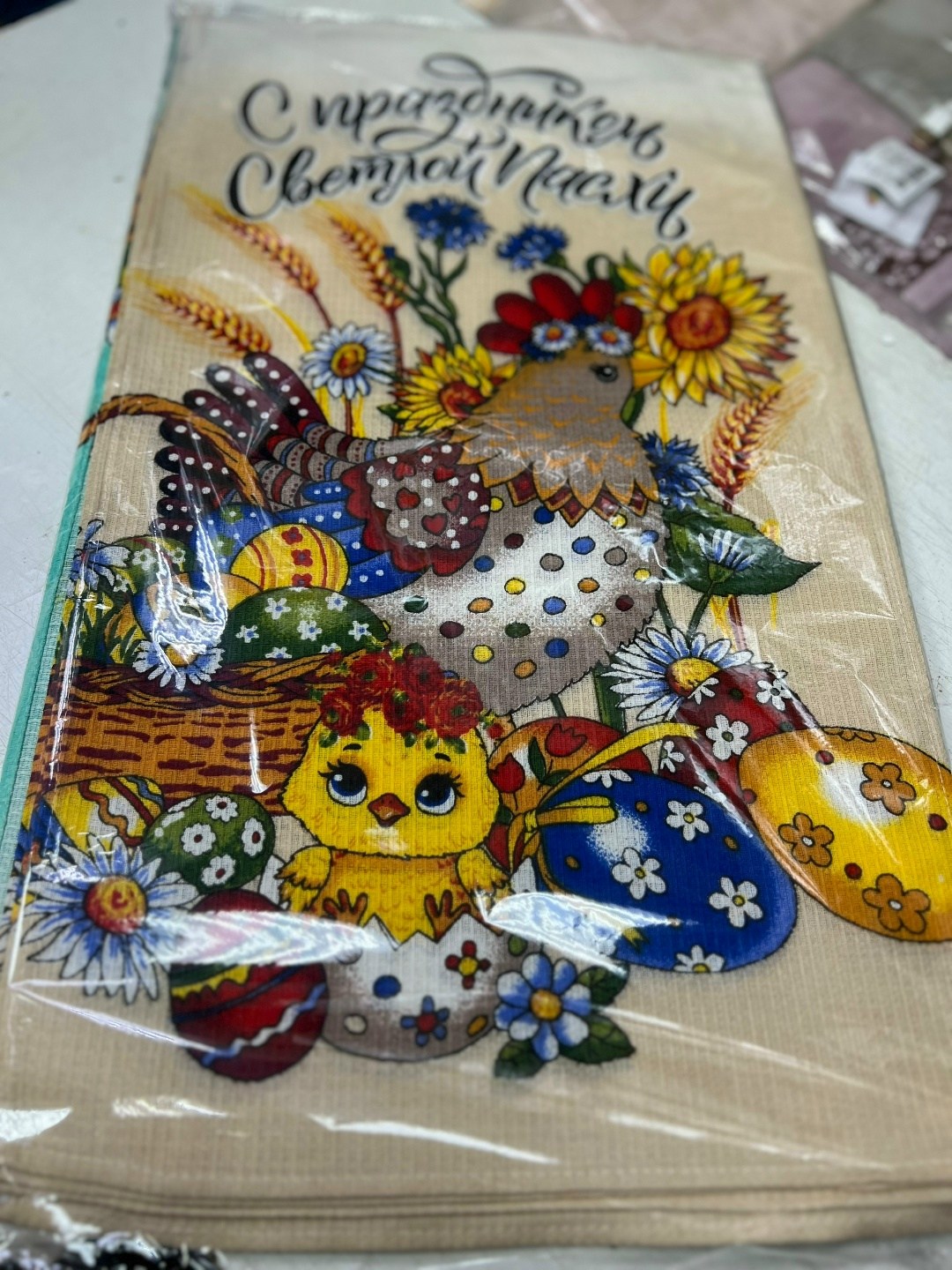 полотенце вафельное с зайцем,полотенце пасхальное,вафельное полотенце,полотенца кухонное,набор вафельные полотенца