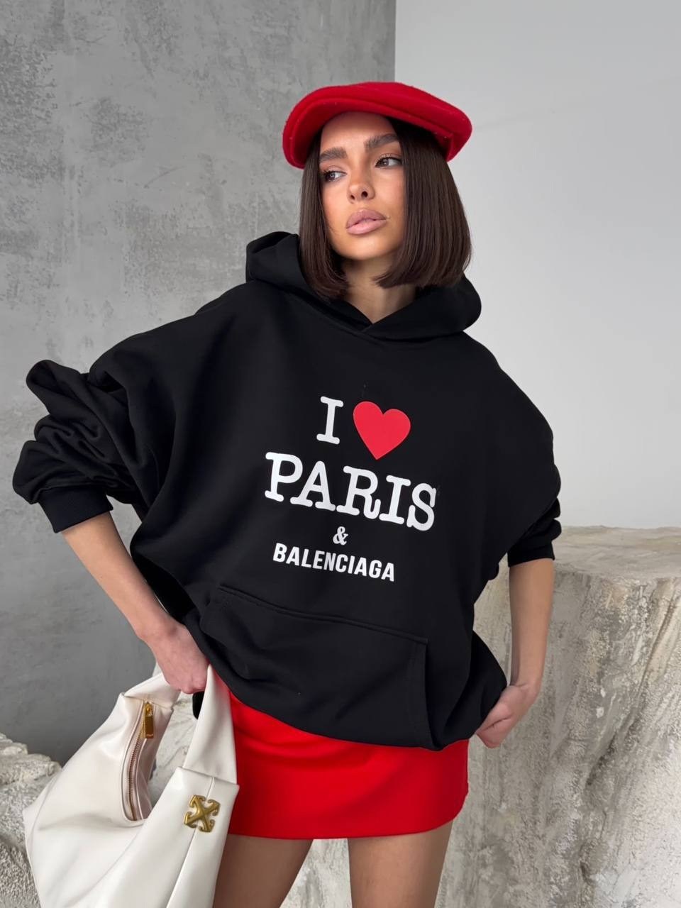 худи balenciaga paris,толстовки оверсайз,свитшот и толстовка,толстовка,толстовки худи
