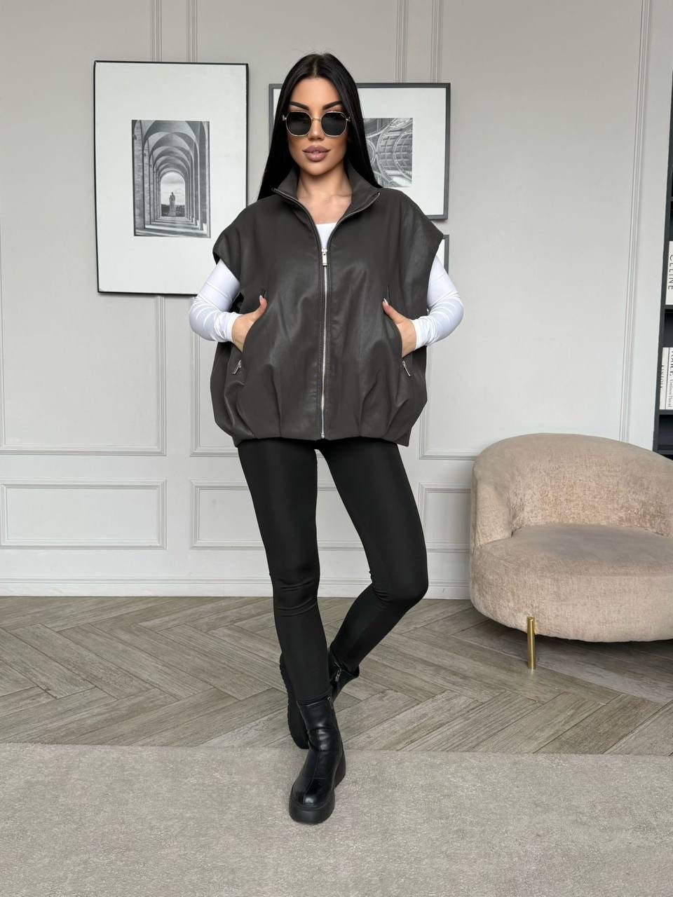 жилет из экокожи,жилет из экокожи женский,кожаная жилетка,кожаный жилет,жилетка женская