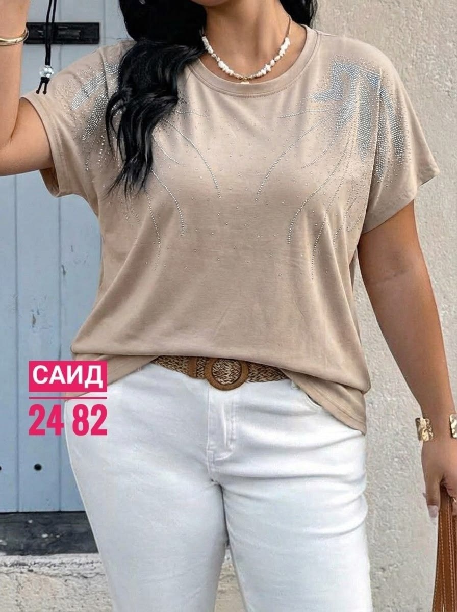 футболка больших размеров женская,футболка женская,футболка женская с стразами,футболки женская оверсайз,футболка оверсайз со стразам