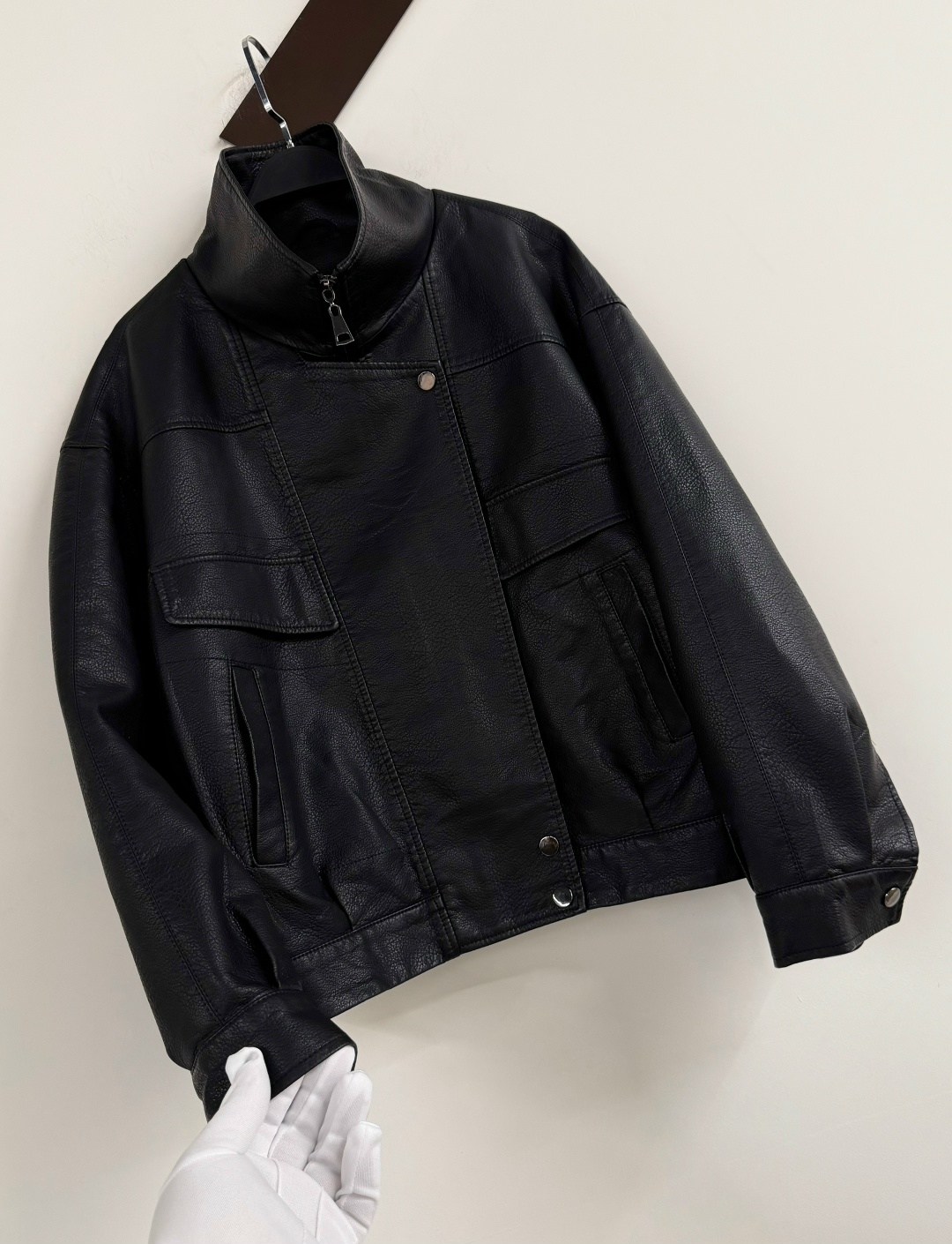 куртки из искусственной кожи женские,женская кожаная куртка,кожаная куртка,кожаная куртка женская оверсайз,куртка косуха h&f b женская оверсайз арт: 28918766