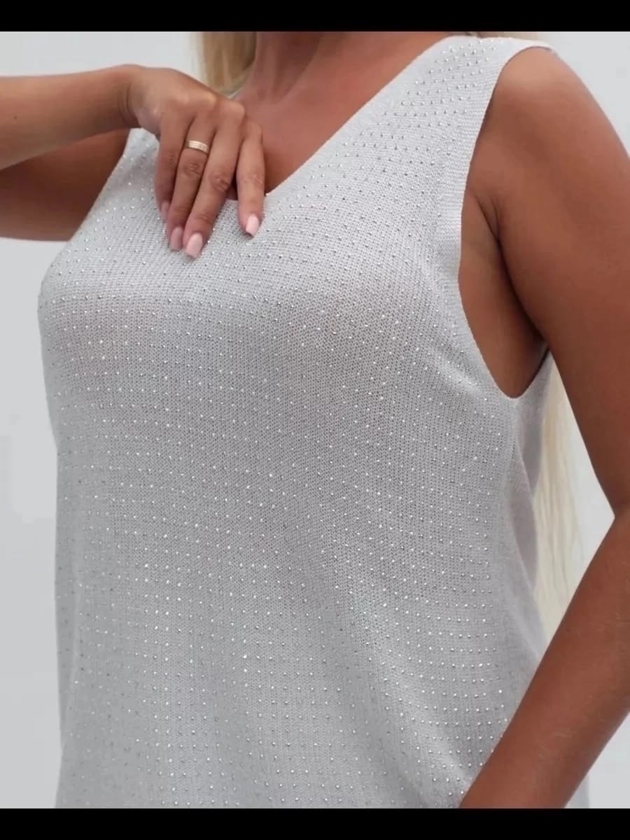 топ блестящий майка со стразами,топ блестящий майка со стразами цвет черный,топ блестящий майка со стразами vv-fashion цвет черный,майка хлопок,майка женская