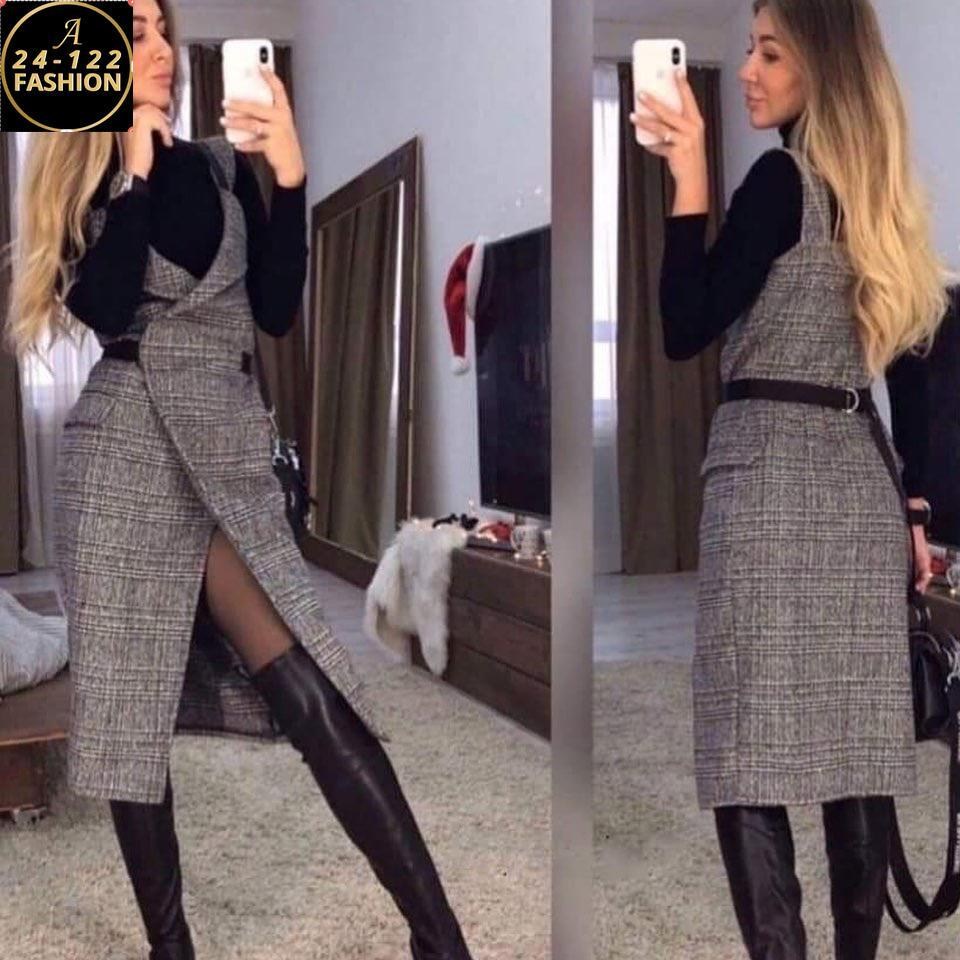 cарафан из твида,платье офисный стиль,твидовый сарафан,сарафан теплый,сарафан