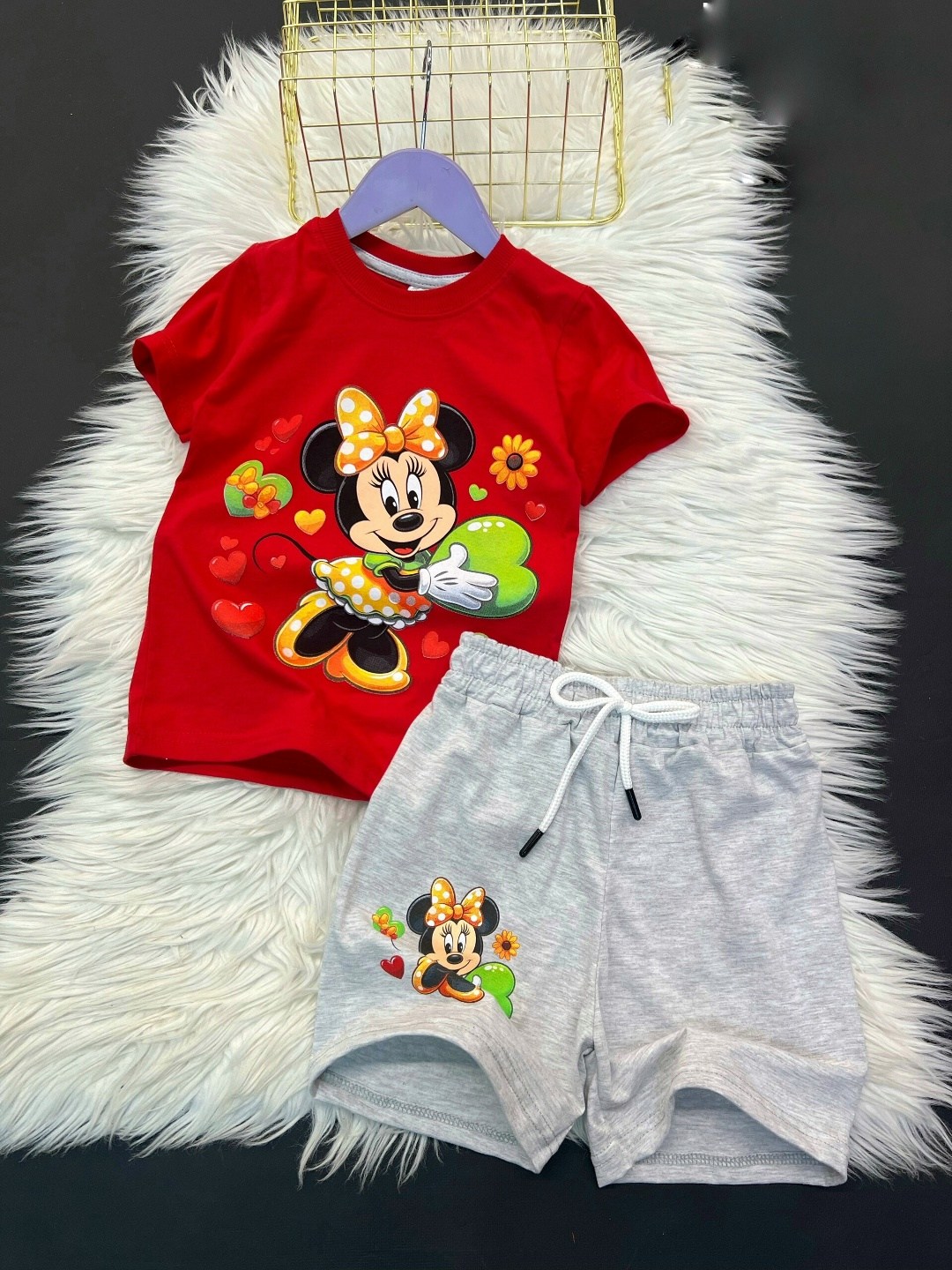 костюм летний для девочек mikki maus двойка шорты и майка трикотажный,летний костюм для девочек,костюм для девочек,детский костюм,одежда для девочек